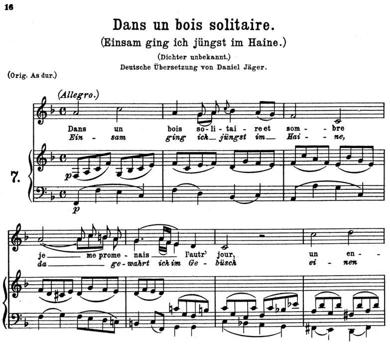 Dans un Bois solitaire K.308 295b, Low Voice in F ...