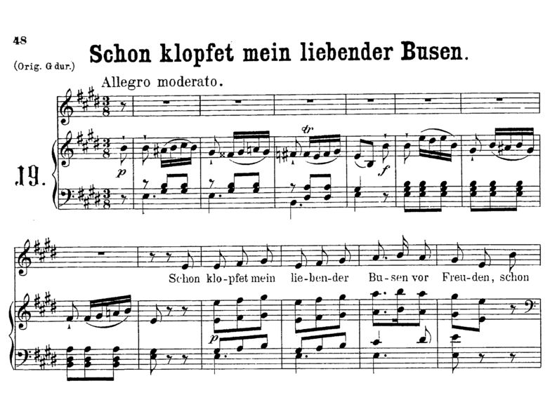 Schon klopfet mein liebender busen K.579, German V...