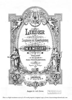 W.A. Mozart Lieder for Low and Medium Voice, Ed. C...