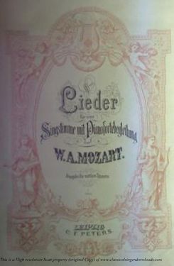 W.A. Mozart Lieder for Low and Medium Voice, Ed. C...