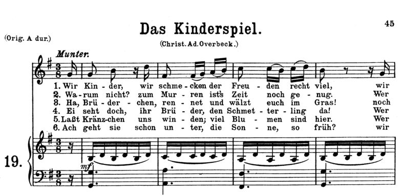 Das Kinderspiel K 498 Low Voice in G Major. W.A.Mo...