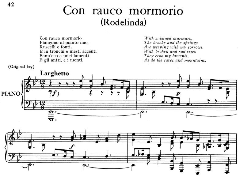 Con rauco mormorio, Aria for Contralto, Low Voice ...