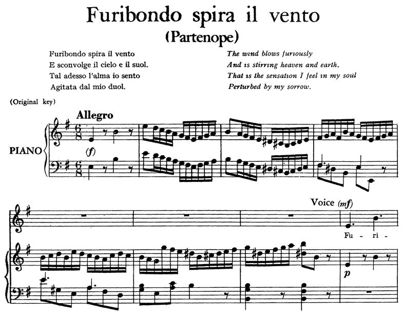 Furibondo spira il vento, Aria for Contralto in E ...