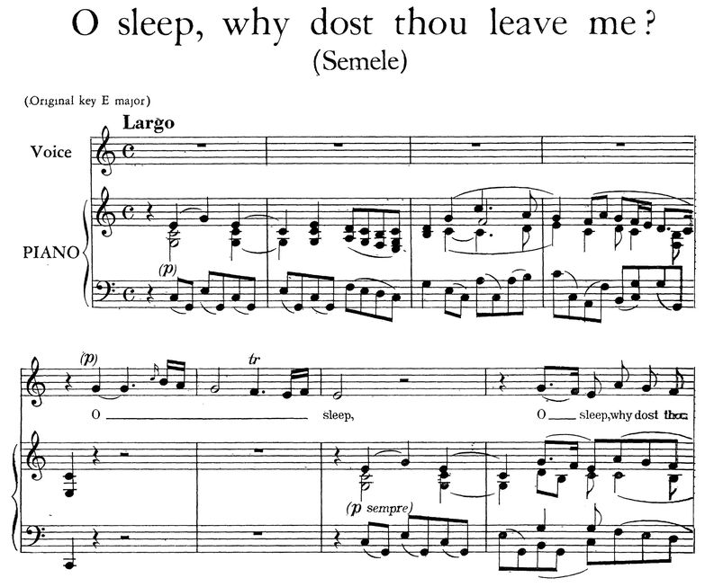O sleep, why dost thou leave me, Aria for Low Voic...