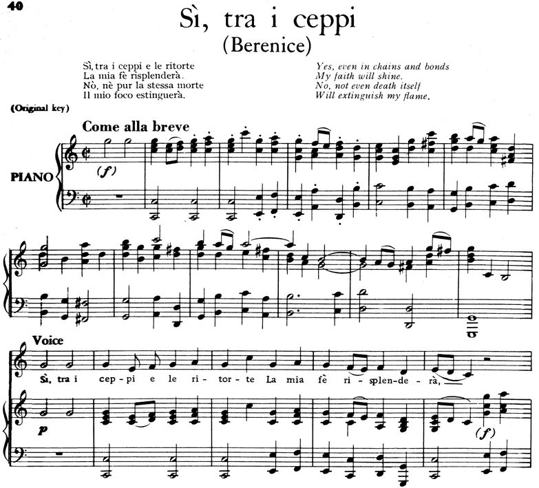 S,i tra i ceppi, Aria for Contralto in C Major. Lo...