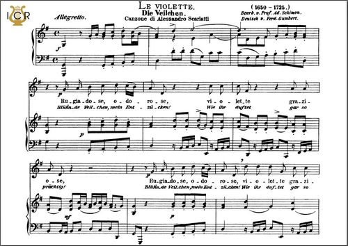 Le Violette Medium Voice In G Major A Scarlatti Caecilia Ed Andre Classicalsingerdownloads Com