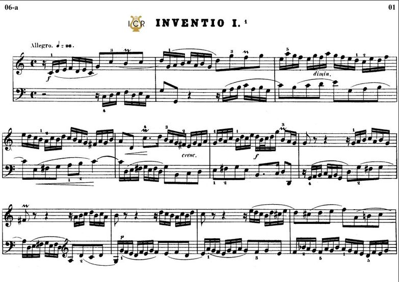 Invention No.1 in C Major, BWV 772, J.S. Bach. Han...