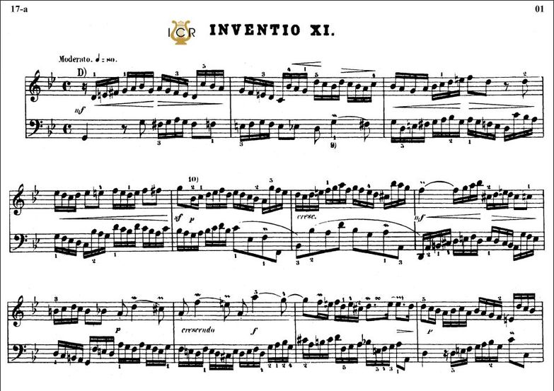 Invention No.11 in G minor BWV 782, J.S. Bach. Bis...