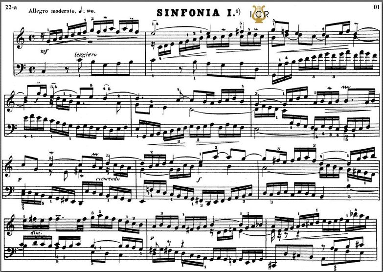 Sinfonia No.1 in C Major, BWV 787, J.S. Bach. Bisc...