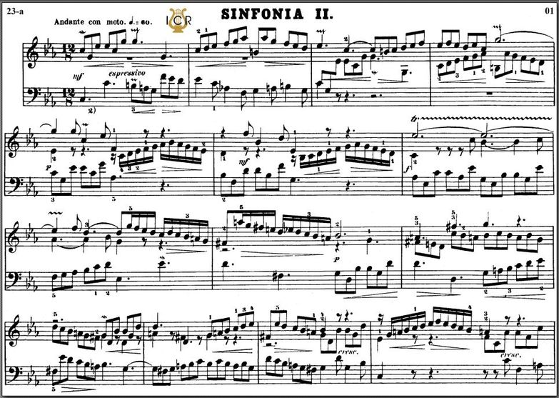 Sinfonia No.2 in C minor, BWV 788, J.S. Bach. Bisc...