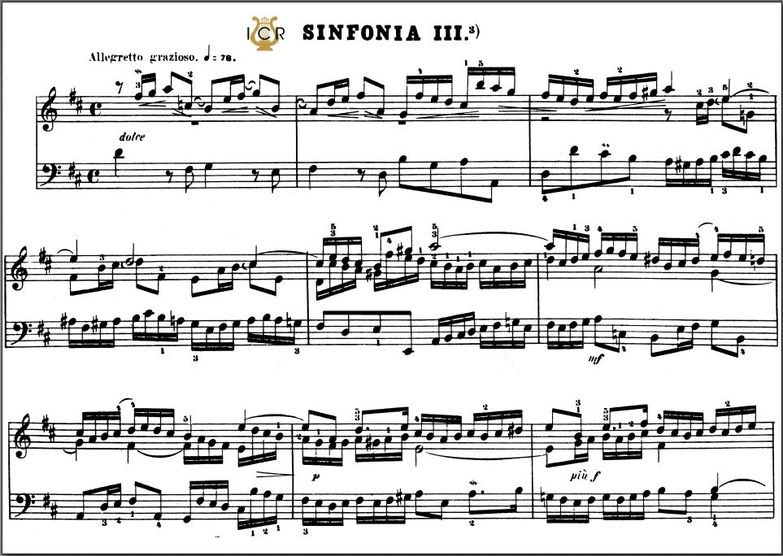 Sinfonia No.3 in D Major, BWV 789, J.S. Bach. Bisc...