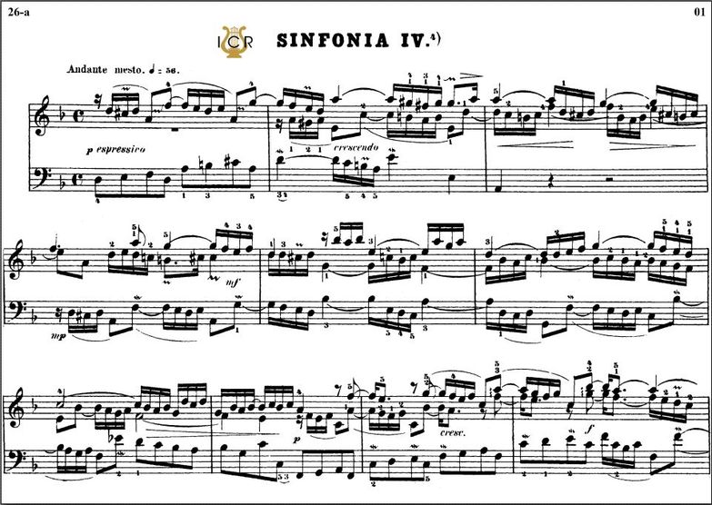 Sinfonia No.4 in D minor, BWV 790, J.S. Bach. Bisc...