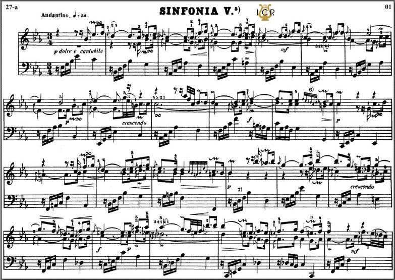 Sinfonia No.5 in E-Flat Major, BWV 791, J.S. Bach....