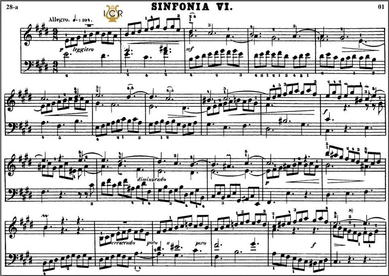Sinfonia No.6 in E Major BWV 792, J.S. Bach. Bisch...