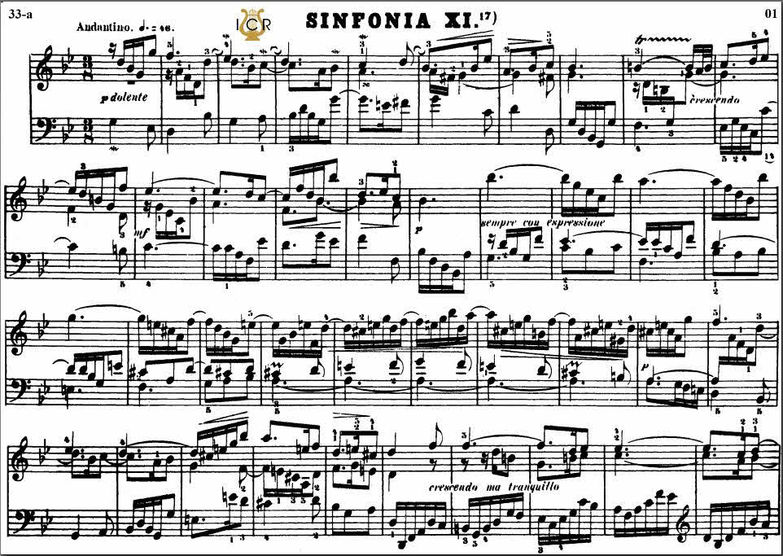 Sinfonia No.11 in G minor, BWV 797, J.S. Bach. Bis...