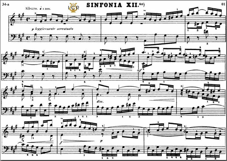 Sinfonia No.12 in A Major, BWV 798, J.S. Bach. Bis...