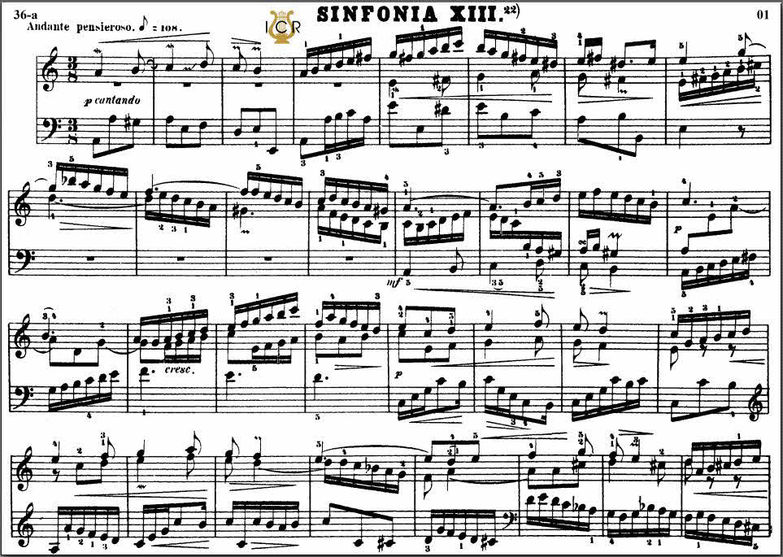 Sinfonia No.13 in A minor, BWV 799, J.S. Bach. Bis...