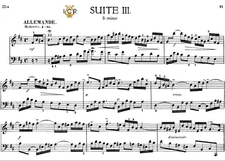 French Suite No.3 in B minor BWV 814, J.S.Bach, Bi...