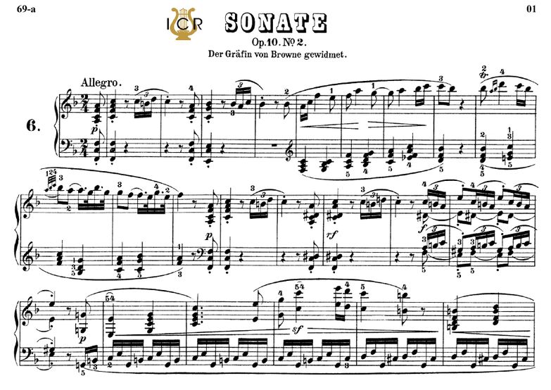 Piano Sonata No.6, Op.10 No.2 in F Major, L.V.Beet...