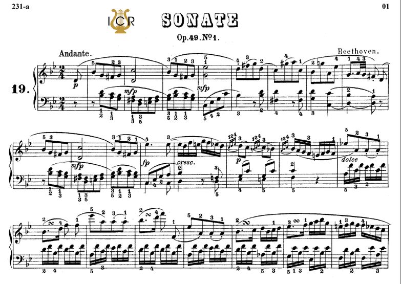 Piano Sonata No.19, Op.49 No.1 in G minor, L.V.Bee...