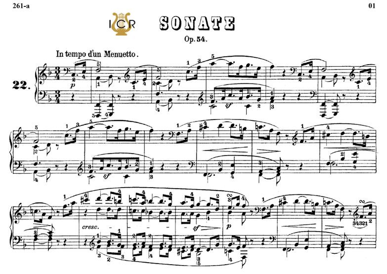 Piano Sonata No.22, Op.54 in F Major, L.V.Beethove...