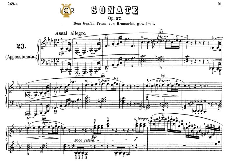 Piano Sonata No.23, Op.57 in F minor, «Appassionat...