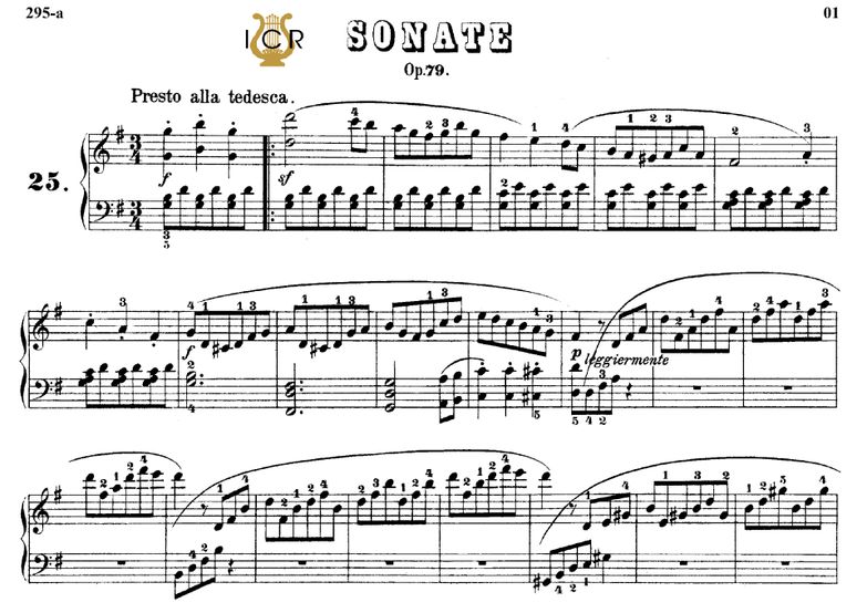 Piano Sonata No.25, Op.79 in G Major, L.V.Beethove...