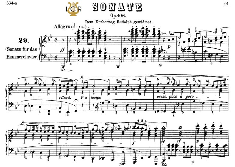 Piano Sonata No.29, Op.106 in B-flat Major, "Hamme...