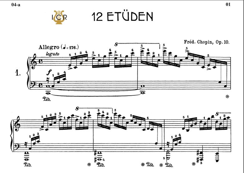 Etude Op.10 No.1 in C Major, F. Chopin, Ed.Peters ...