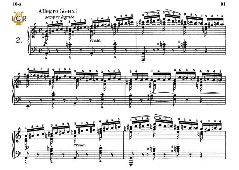 Etude Op.10 No.2 in A minor, F. Chopin, Ed.Peters ...