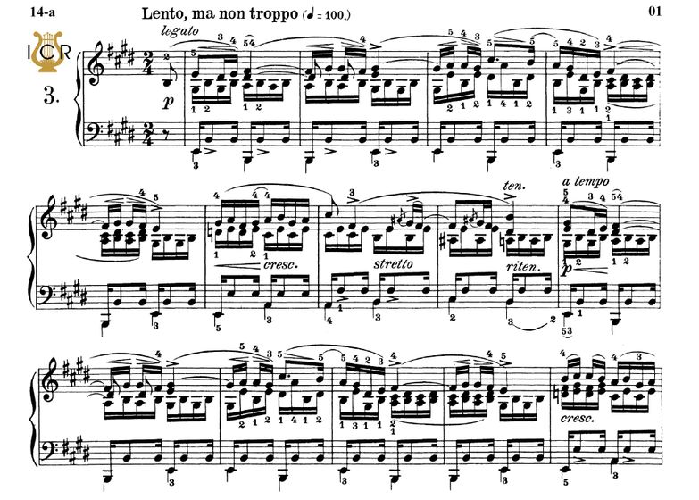 Etude Op.10 No.3 in E Major, F. Chopin, Ed.Peters ...