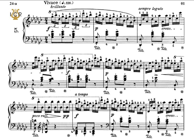 Etude Op.10 No.5 in G-Flat Major, F. Chopin, Ed.Pe...