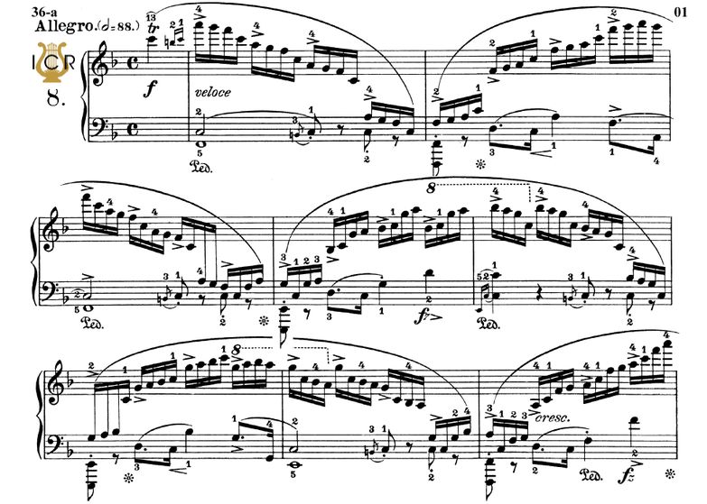 Etude Op.10 No.8 in F Major, F. Chopin, Ed.Peters ...