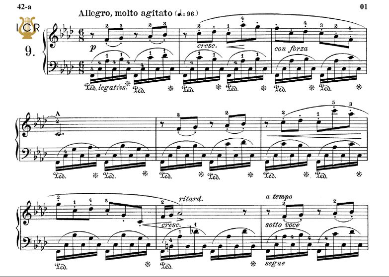 Etude Op.10 No.9 in F minor, F. Chopin, Ed.Peters ...
