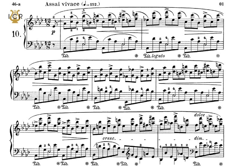 Etude Op.10 No.10 in A-Flat Major, F. Chopin, Ed.P...