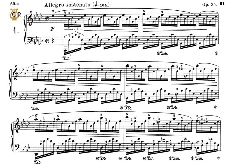 Etude Op.25 No.1 in A-Flat Major, Ed.Peters (Schol...