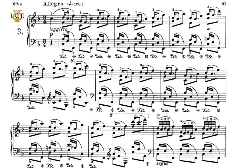 Etude Op.25 No.3 in F Major, Ed.Peters (Scholtz), ...