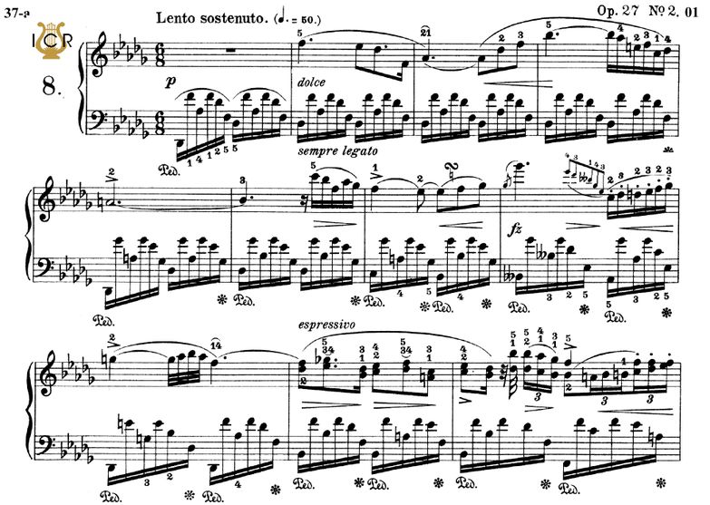 Nocturne No.8, Op.27 No.2 in D-Flat Major, F. Chop...