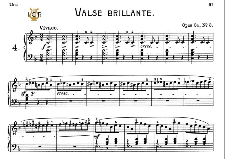 Waltz No.4, Op.34 No.3 in A-Flat Major, F. Chopin,...