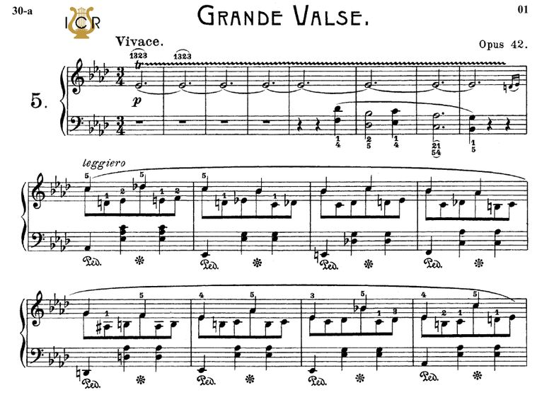 Waltz No.5, Op.42 in A-Flat Major, F. Chopin, Ed.P...