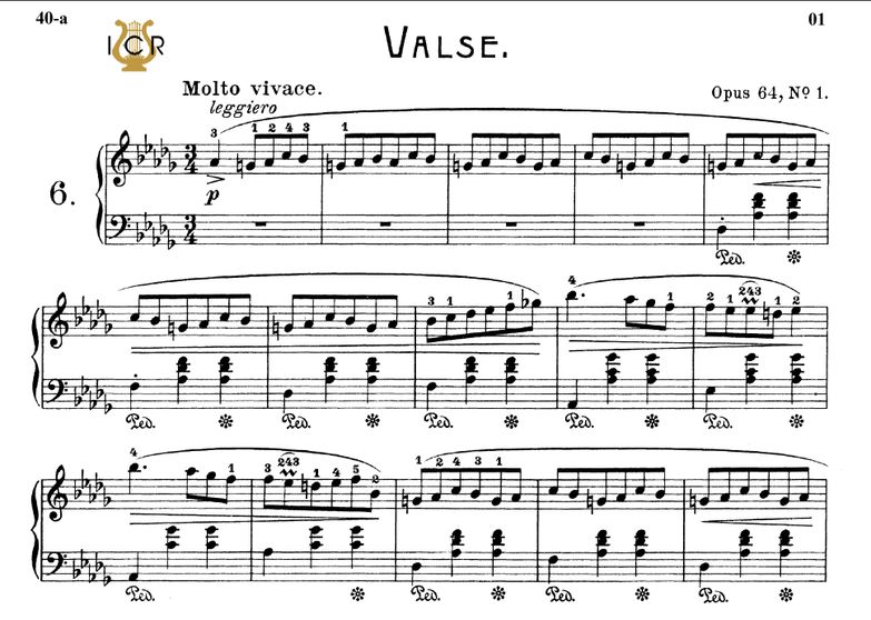 Waltz No.6, Op.64 No.1 in D-Flat Major, F. Chopin,...