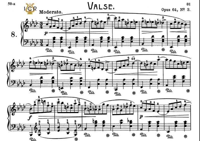 Waltz No.8, Op.64 No.3 in A-Flat Major, F. Chopin,...