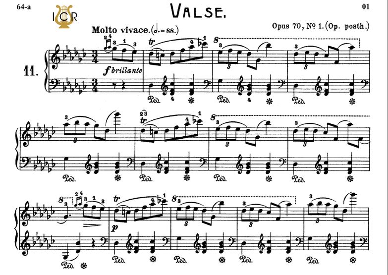 Waltz No.11, Op.70 No.1 in G-Flat Major, F. Chopin...