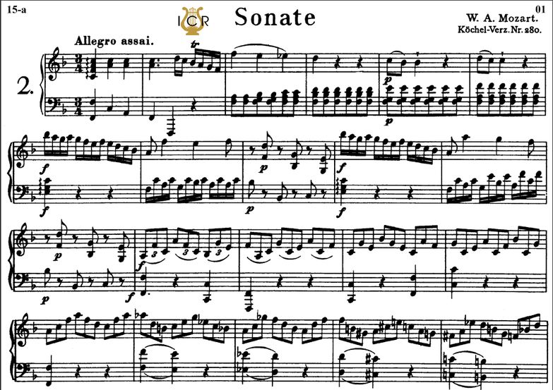 Piano Sonata No.2, K.280 in F Major, W.A Mozart, B...