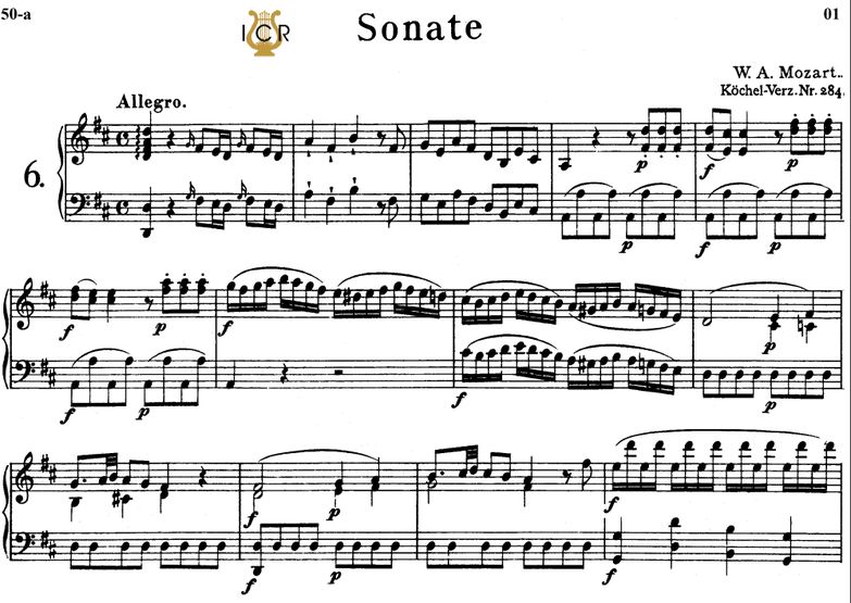 Piano Sonata No.6, K.284 in D Major, W.A Mozart, B...
