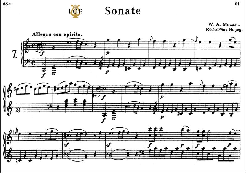 Piano Sonata No.7, K.309 in C Major, W.A Mozart, B...