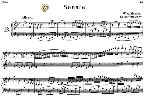 Piano Sonata No.13, K.333 in B-Flat Major, W.A Mozart, Breitkopf