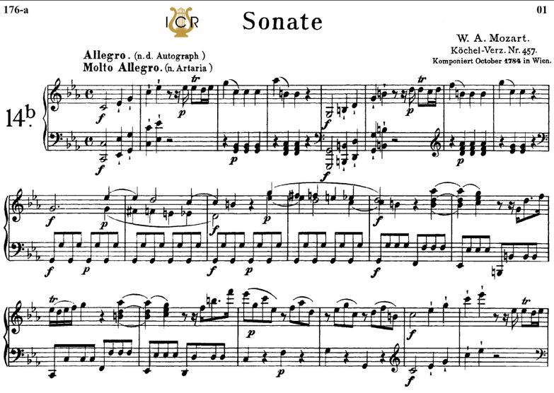 Piano Sonata No.14b, K.457 in C minor, W.A Mozart,...