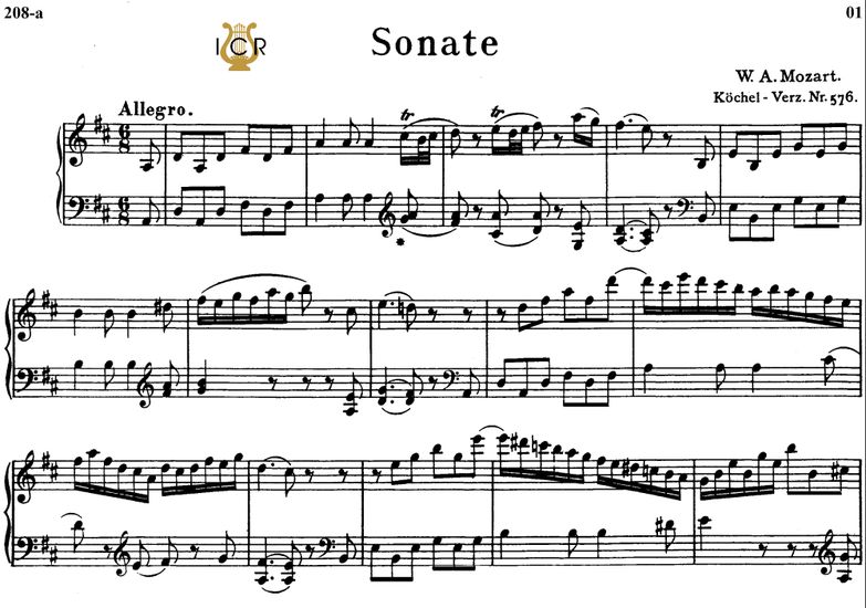 Piano Sonata No.18, K.576 in D Major, W.A Mozart, ...