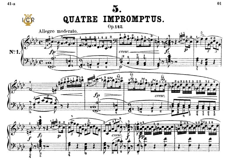 Impromptu Op.142 No.1 in F minor, F.Schubert, Ed. ...